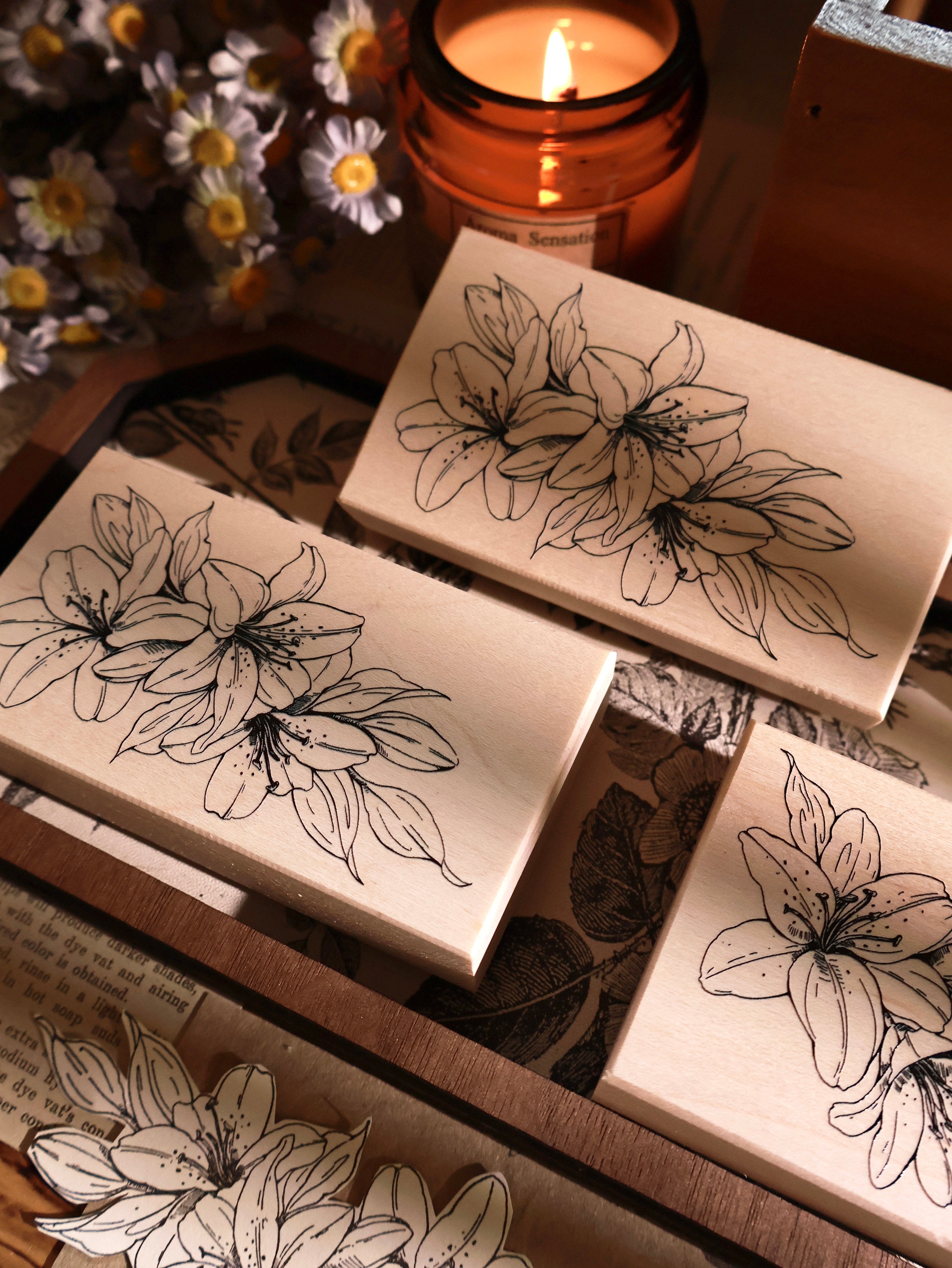 Lily Flower Wooden Stamp