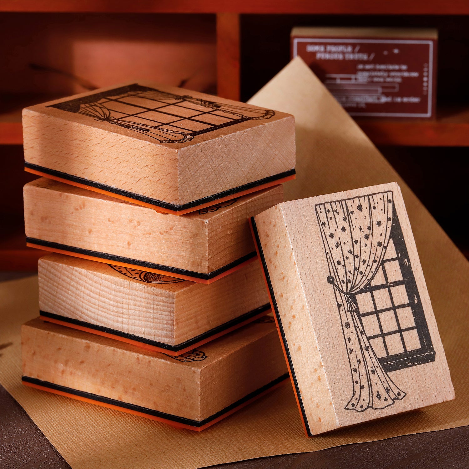Windowsill Wooden Stamp For Journaling and Scrapbooking