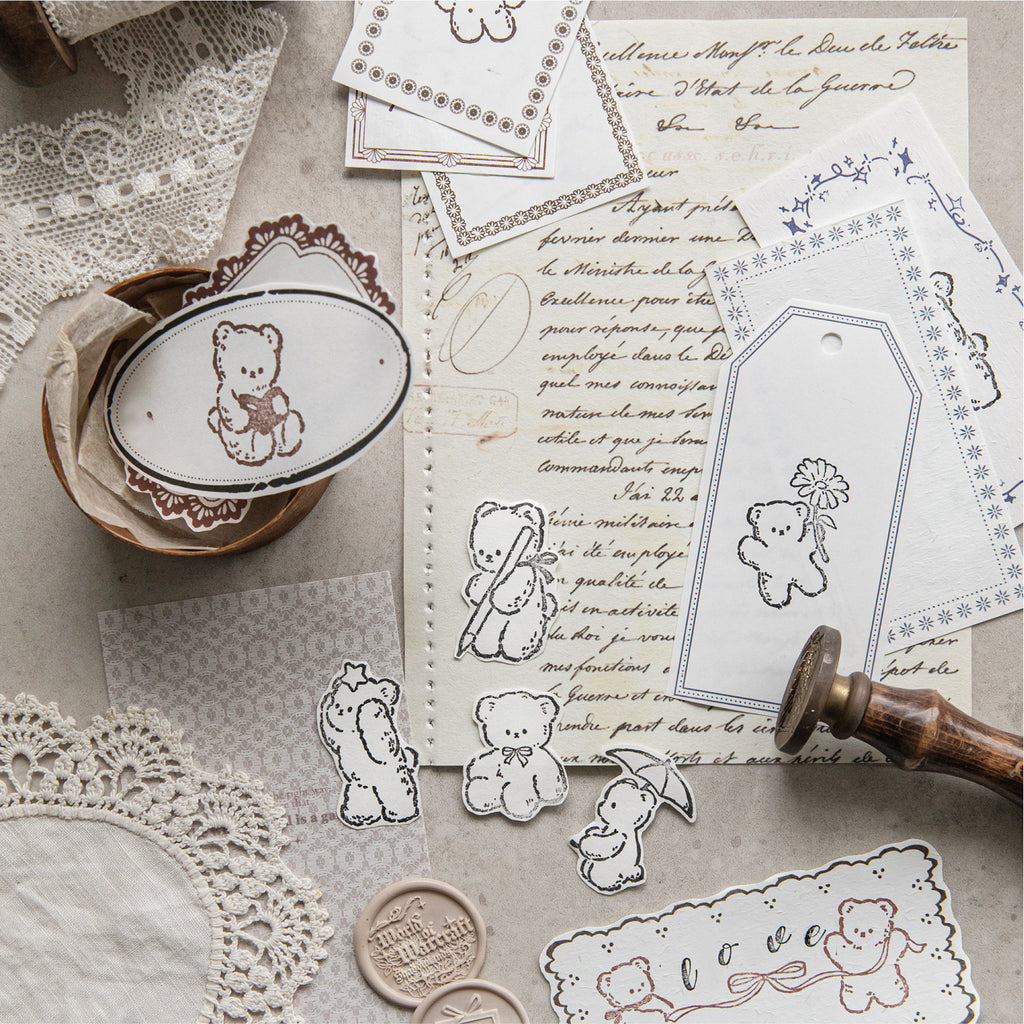 Bear's Time Book Wooden Stamp