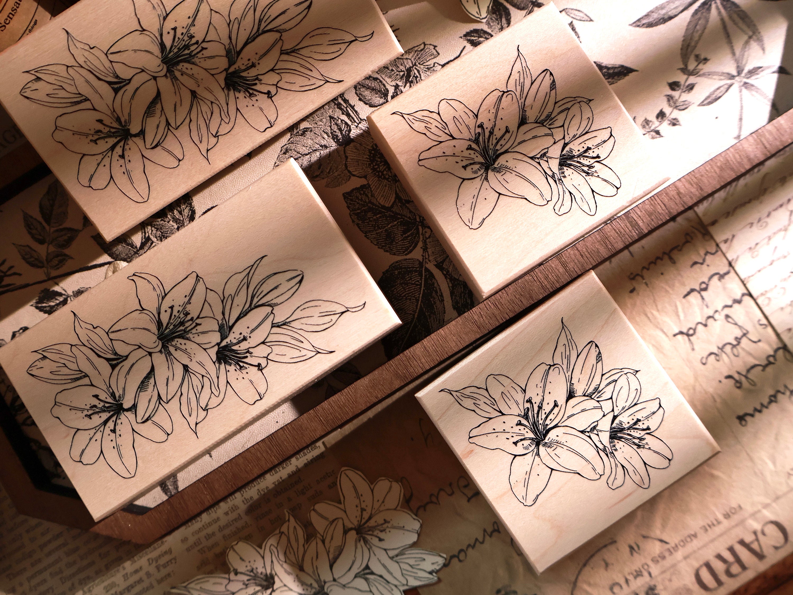 Lily Flower Wooden Stamp