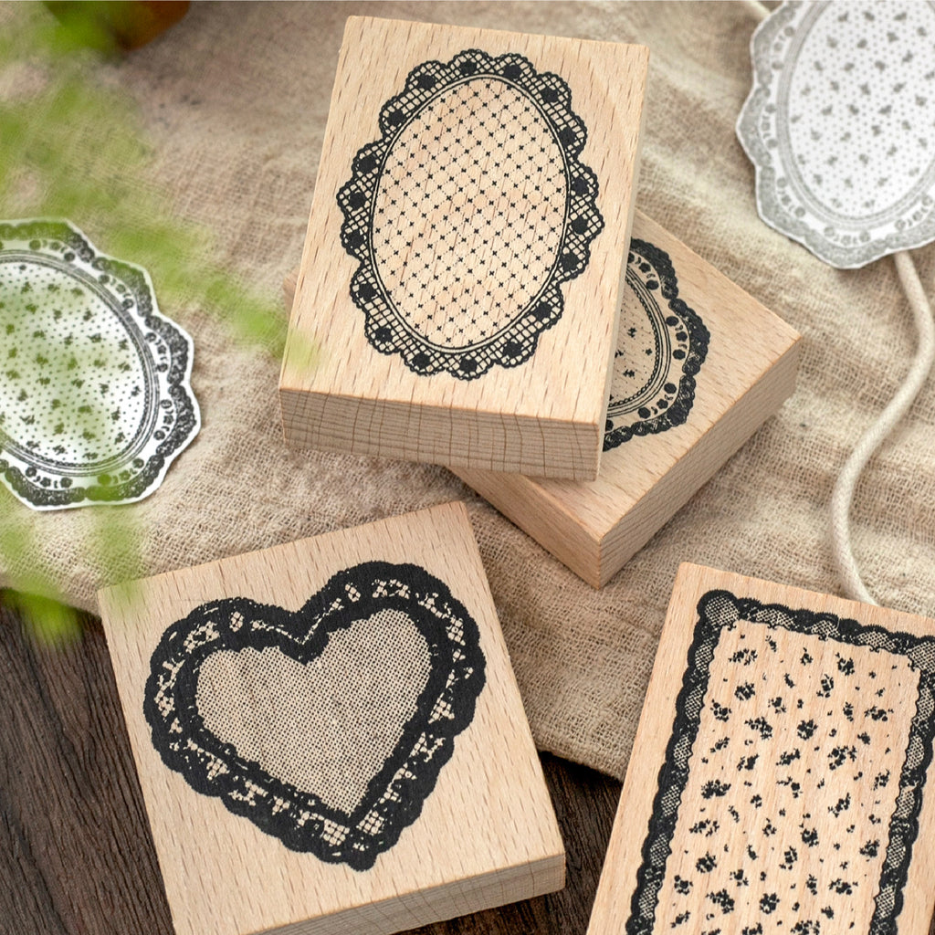 Dusk Dreaming of Lace Wooden Stamp for Journaling and Scrapbooking