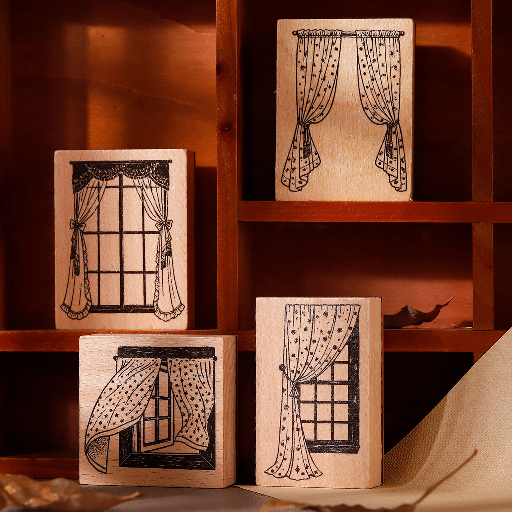 Windowsill Wooden Stamp For Journaling and Scrapbooking