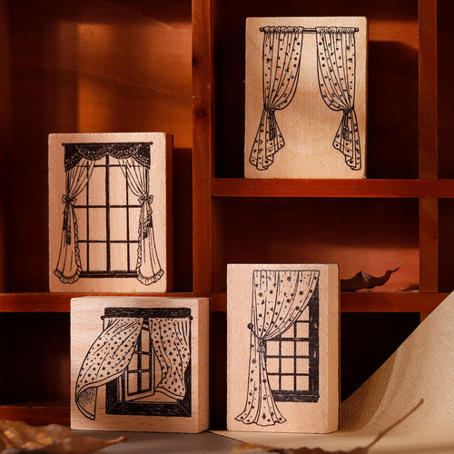 Windowsill Wooden Stamp For Journaling and Scrapbooking