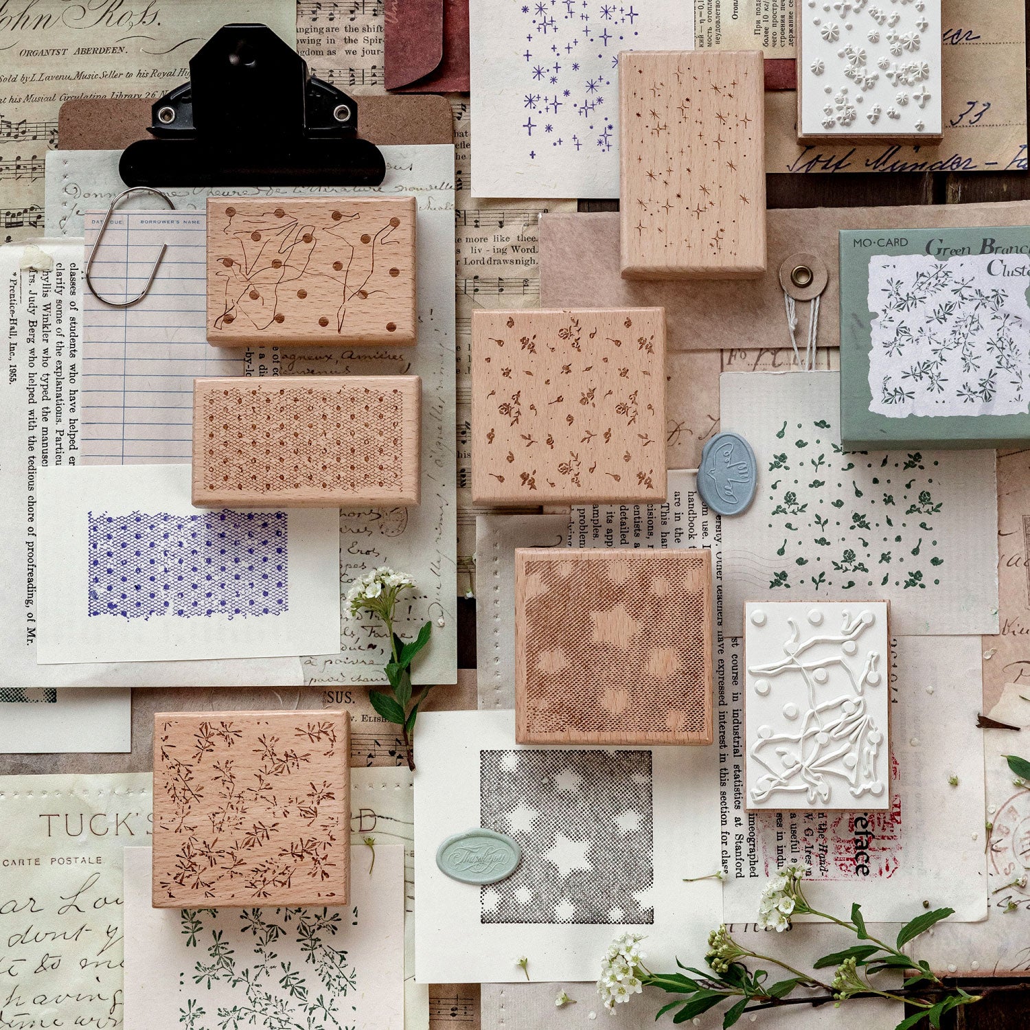 Vintage Floral Pattern Wooden Stamp