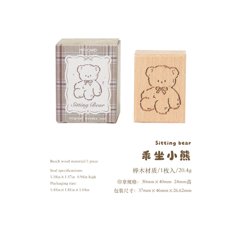 Bear's Time Book Wooden Stamp