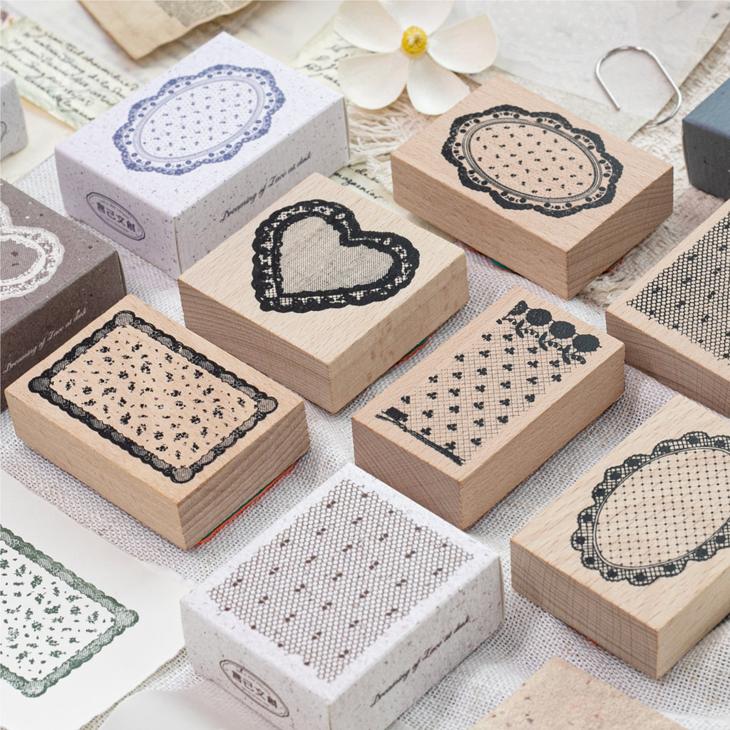 Dusk Dreaming of Lace Wooden Stamp for Journaling and Scrapbooking