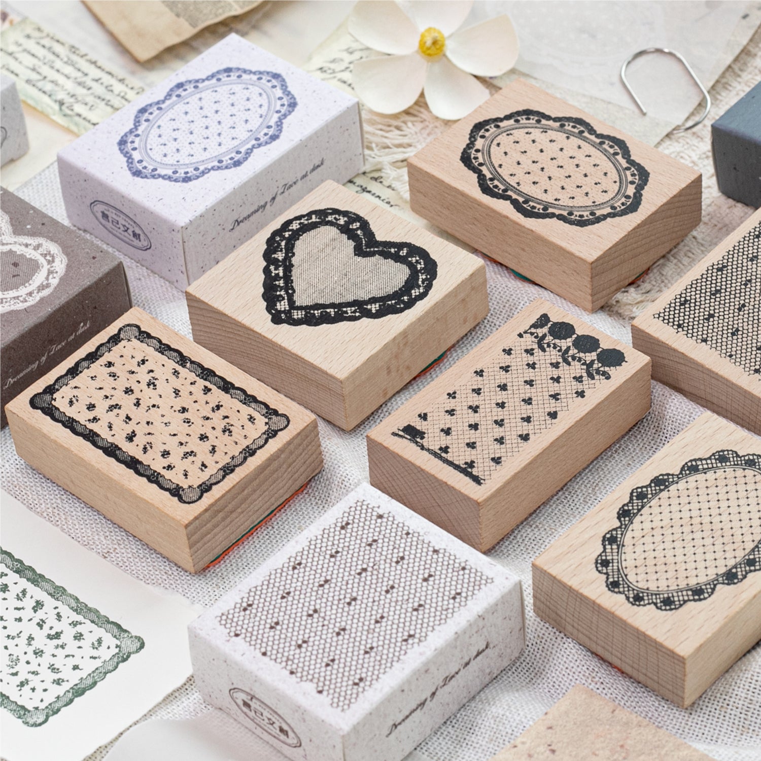 Dusk Dreaming of Lace Wooden Stamp