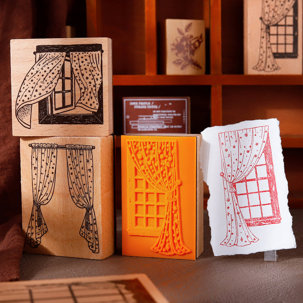 Windowsill Wooden Stamp For Journaling and Scrapbooking