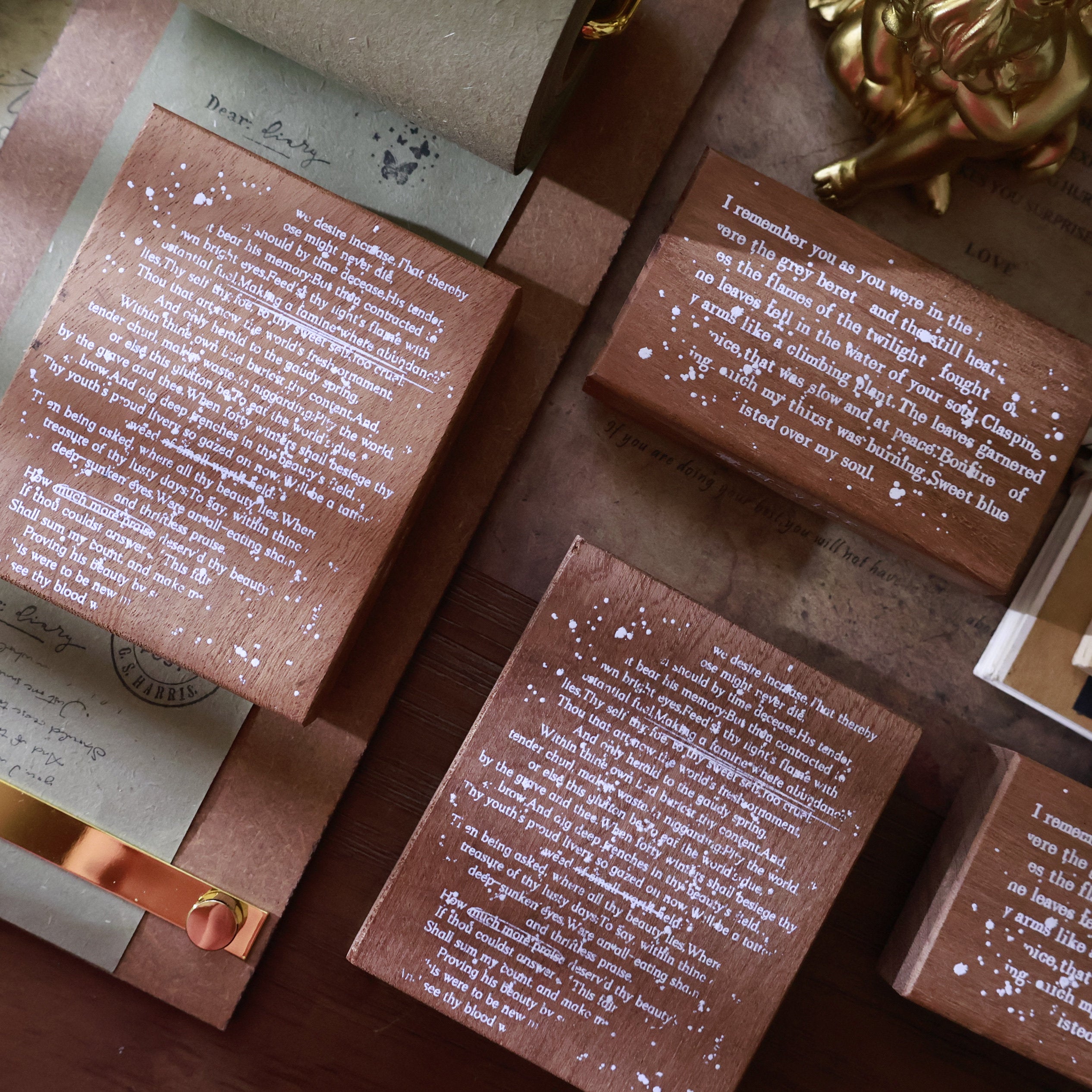 English Background Wooden Stamp