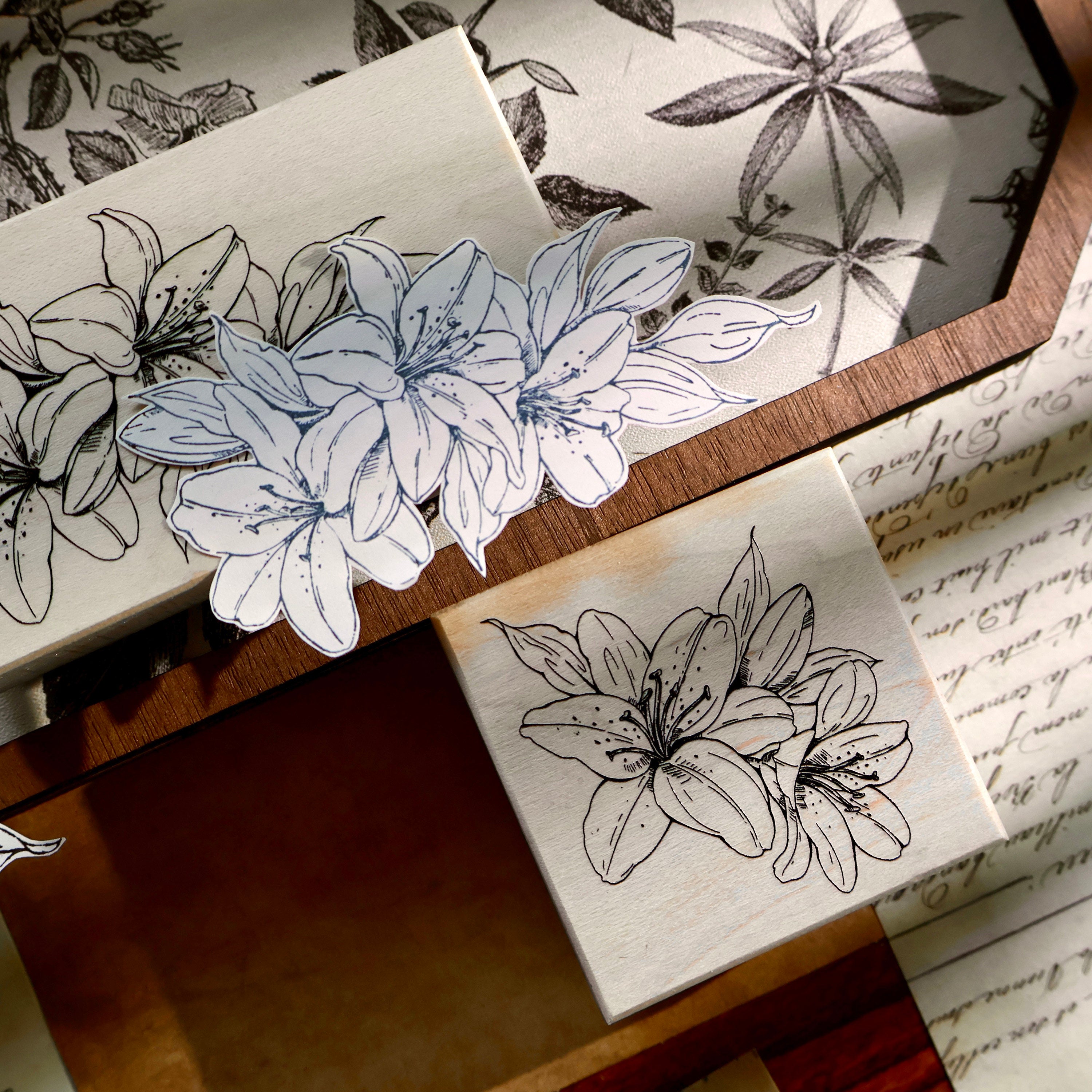 Lily Flower Wooden Stamp
