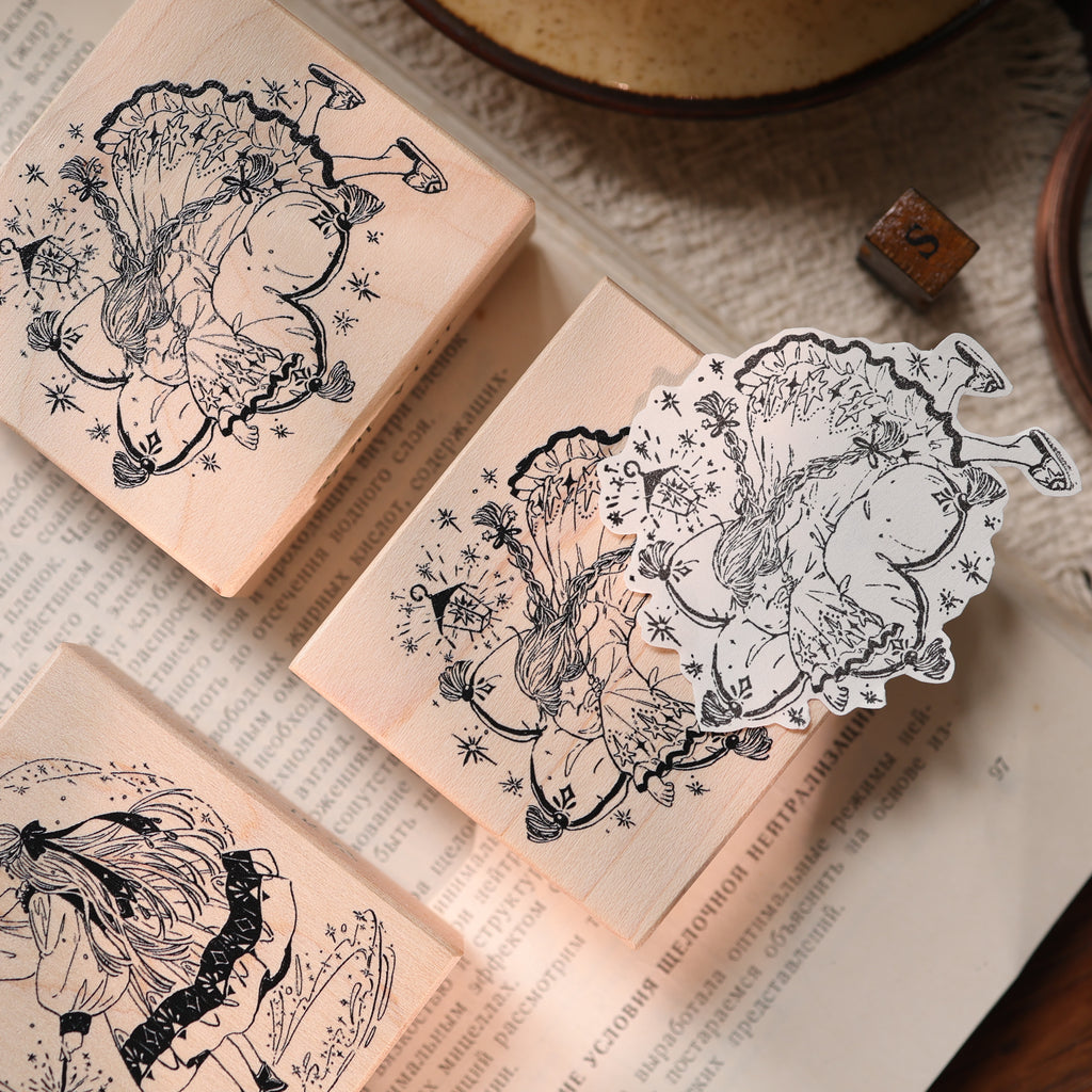 Magic Girl Wooden Stamp