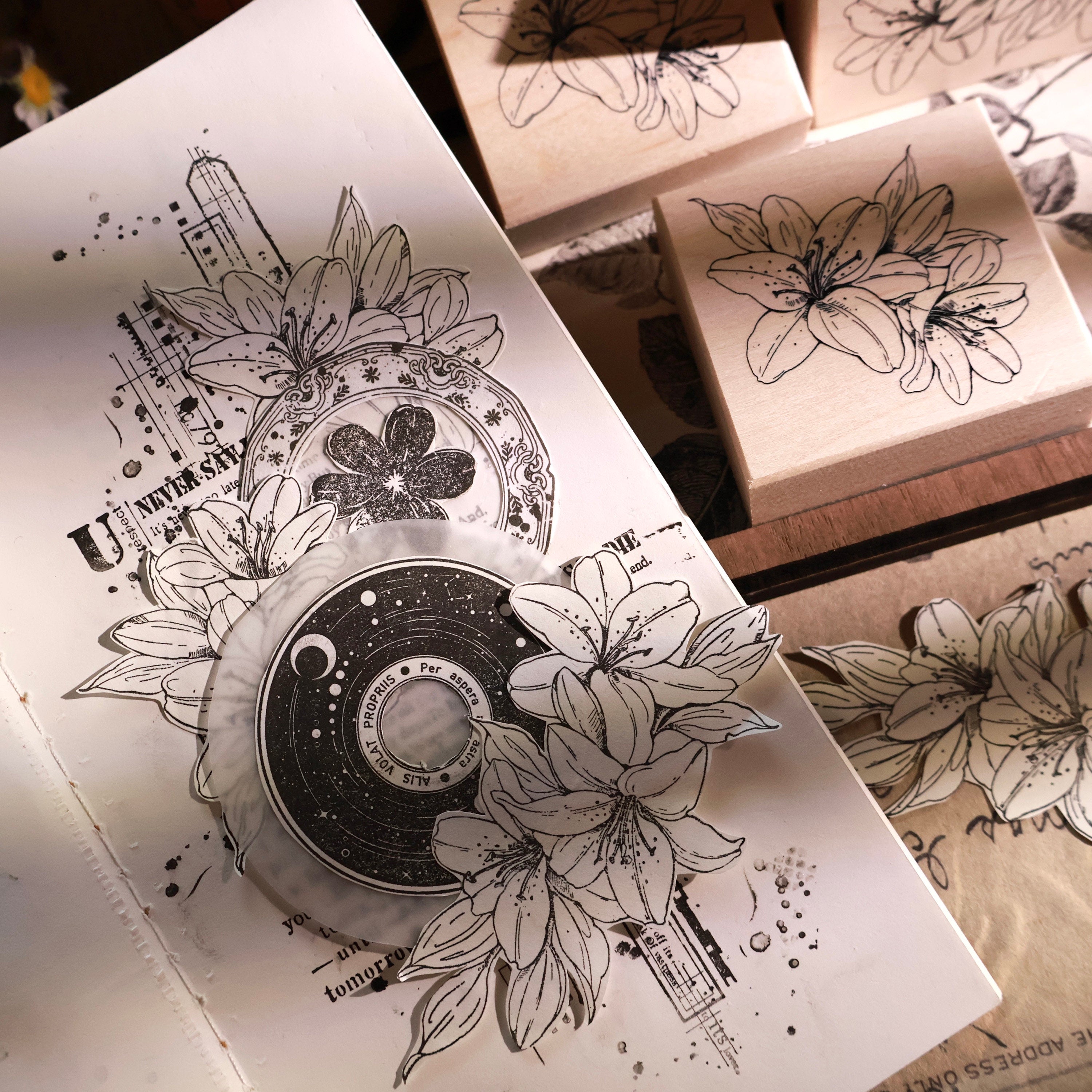 Lily Flower Wooden Stamp