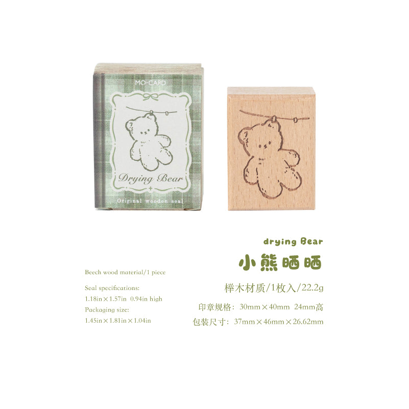 Bear's Time Book Wooden Stamp