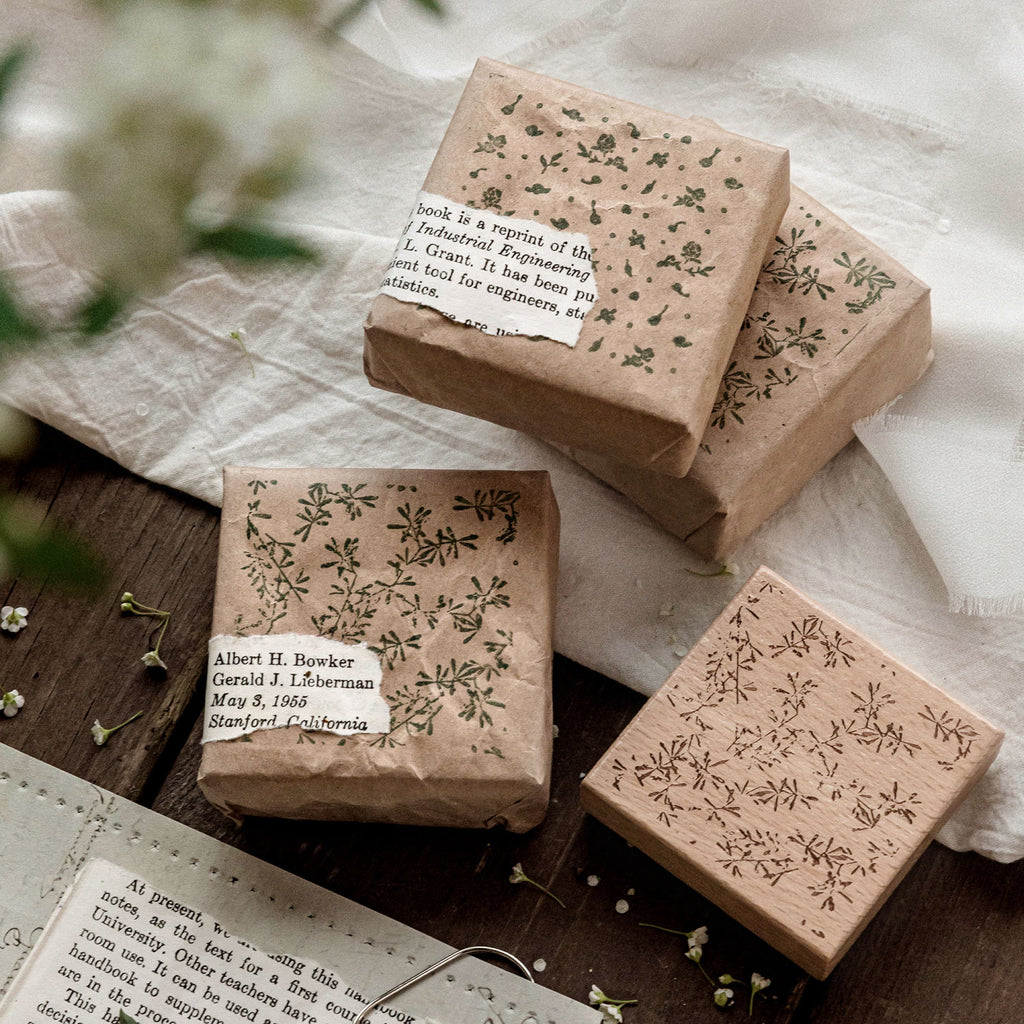 Vintage Floral Pattern Wooden Stamp