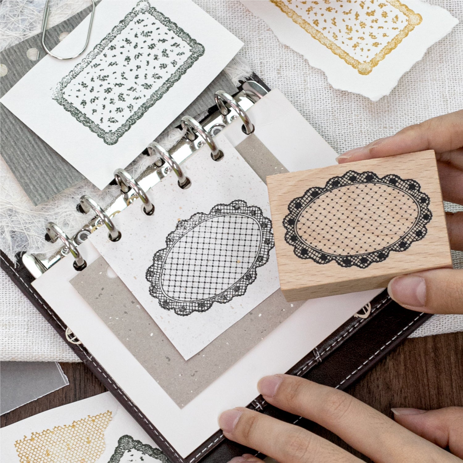 Dusk Dreaming of Lace Wooden Stamp