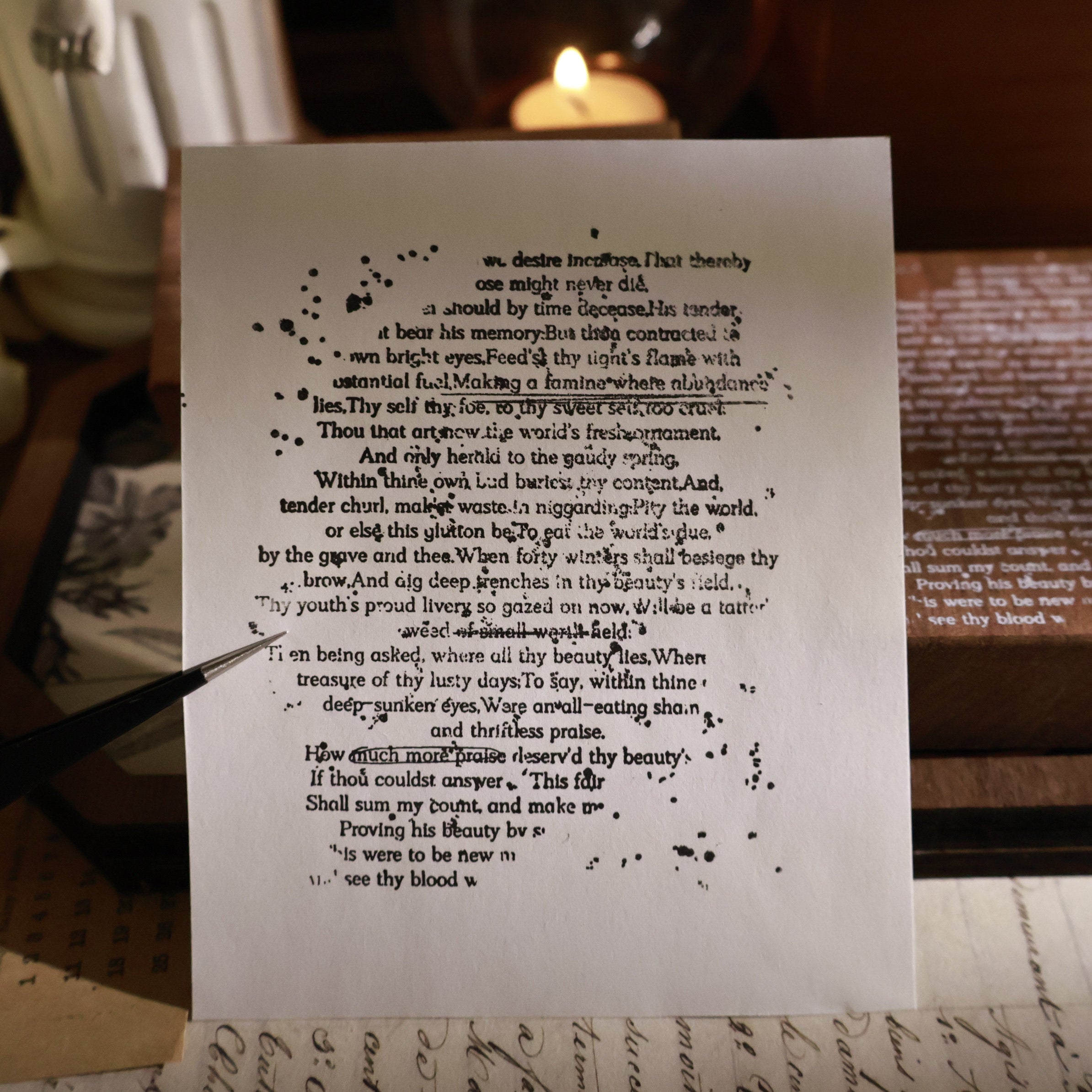 English Background Wooden Stamp