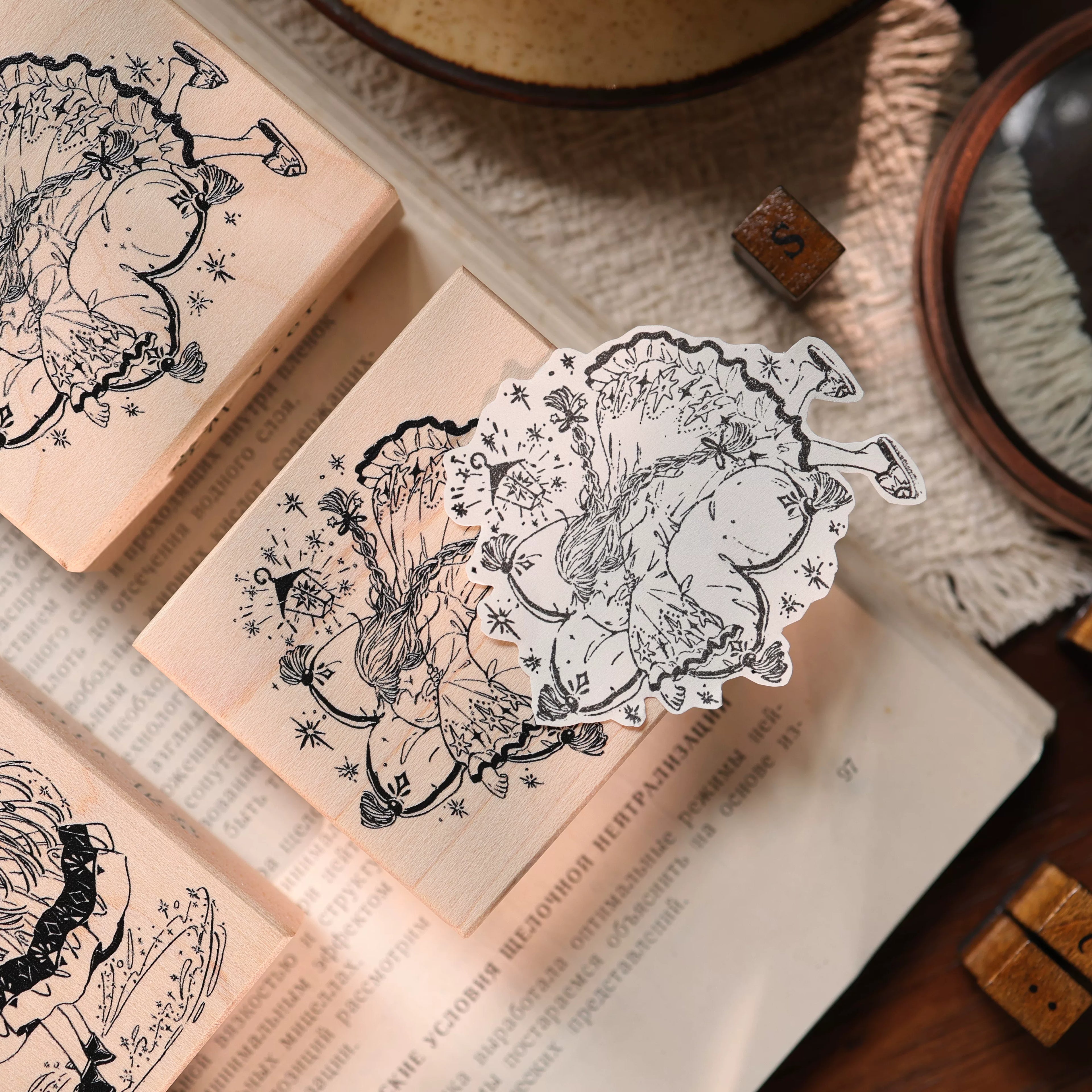 Magic Girl Wooden Stamp