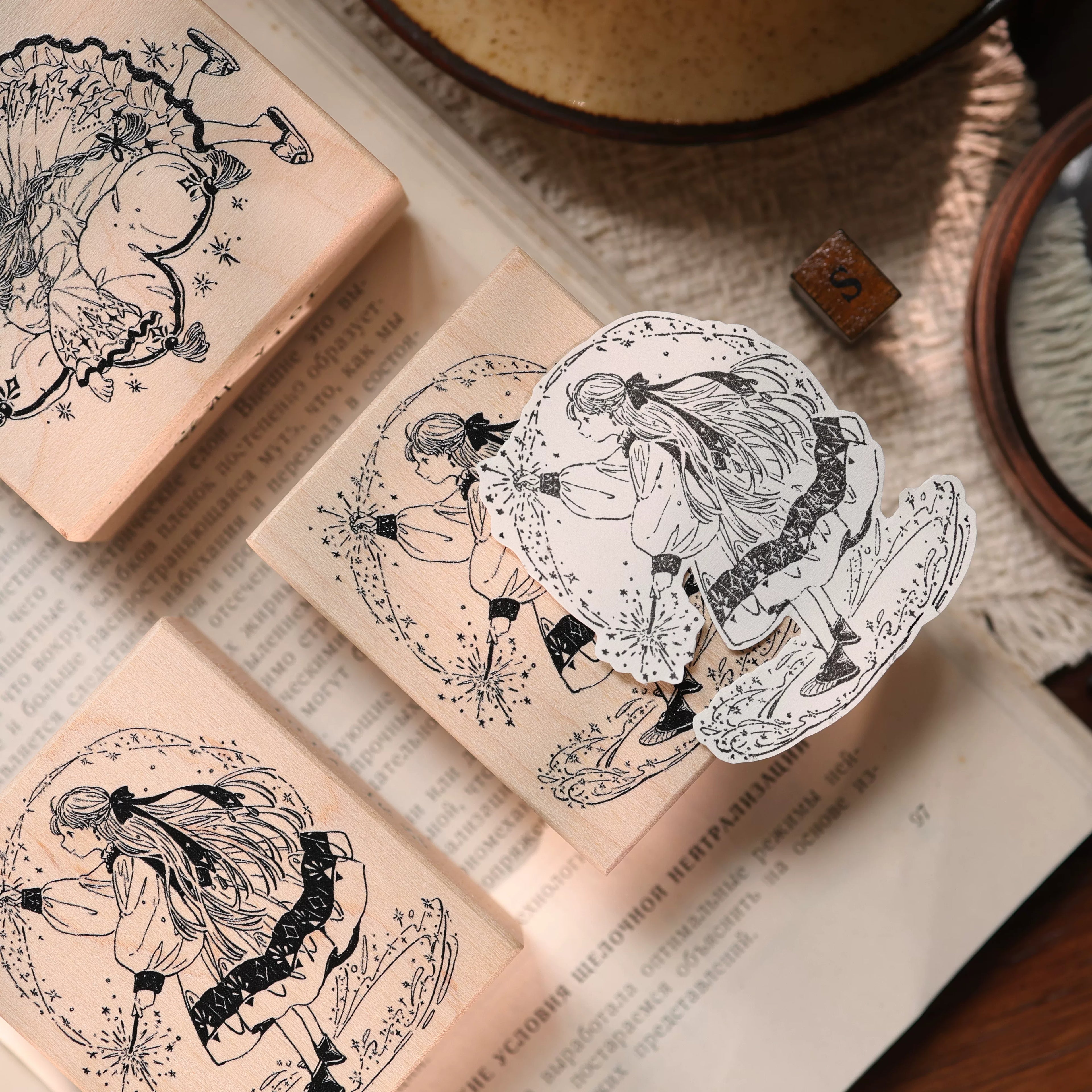 Magic Girl Wooden Stamp