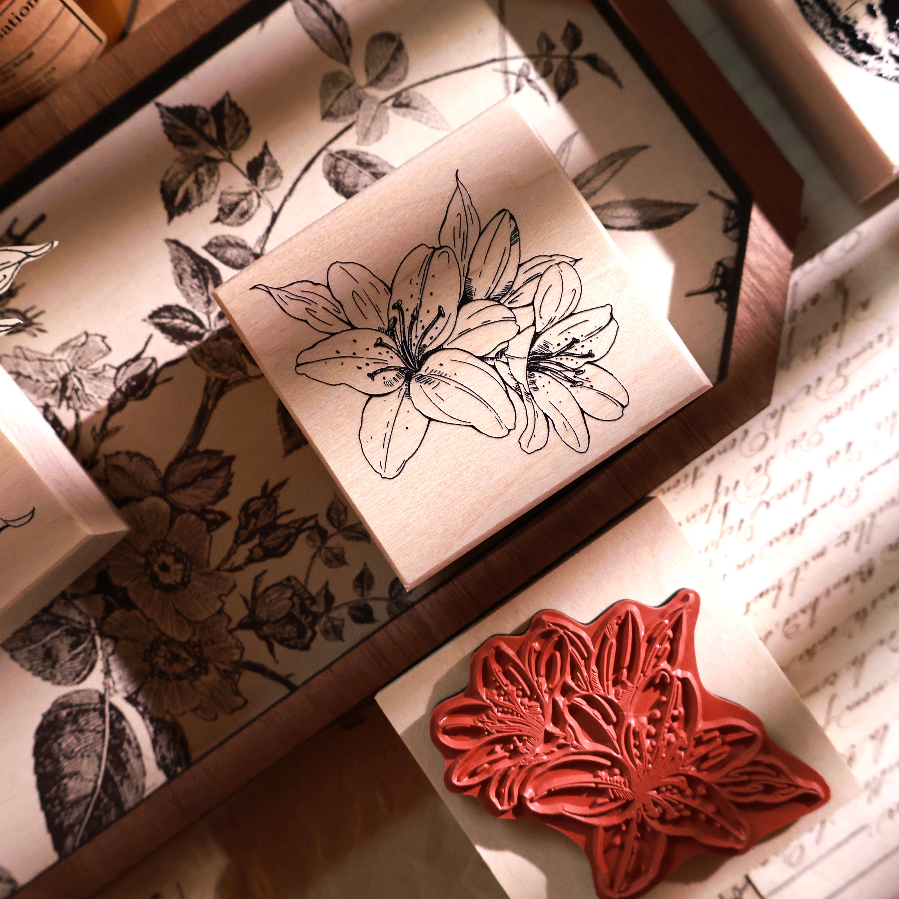 Lily Flower Wooden Stamp