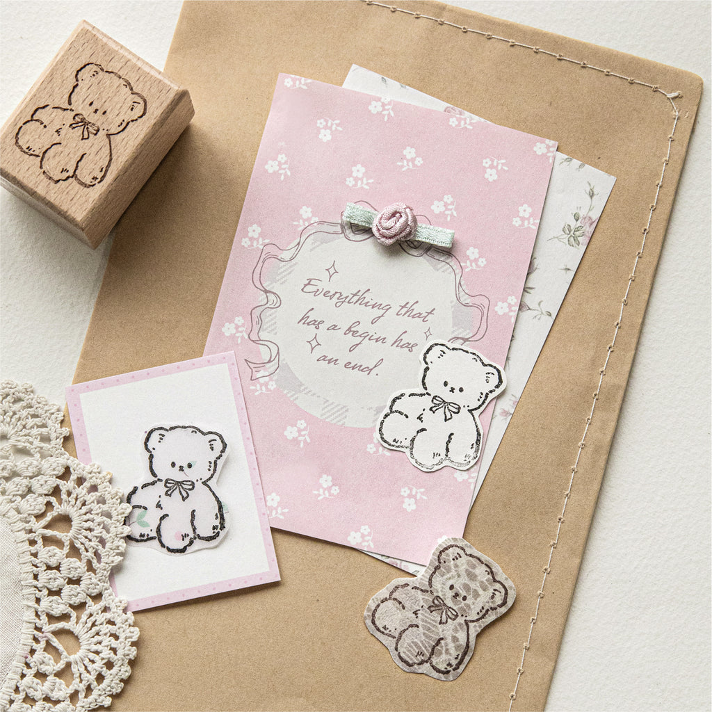 Bear's Time Book Wooden Stamp