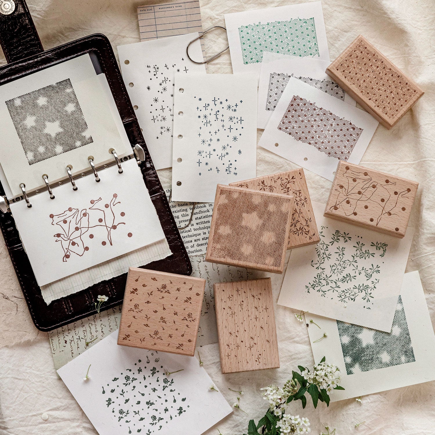 Vintage Floral Pattern Wooden Stamp