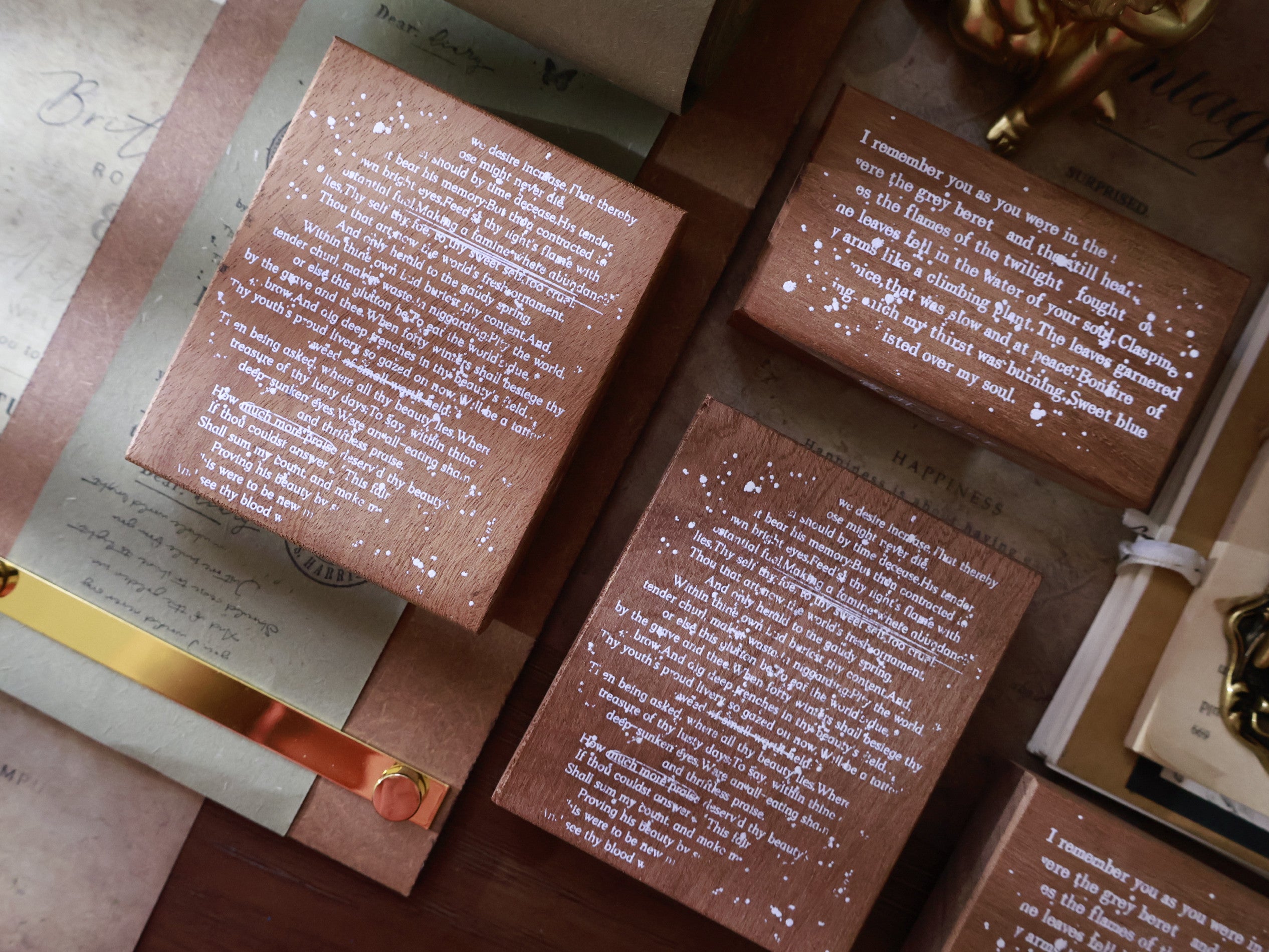 English Background Wooden Stamp