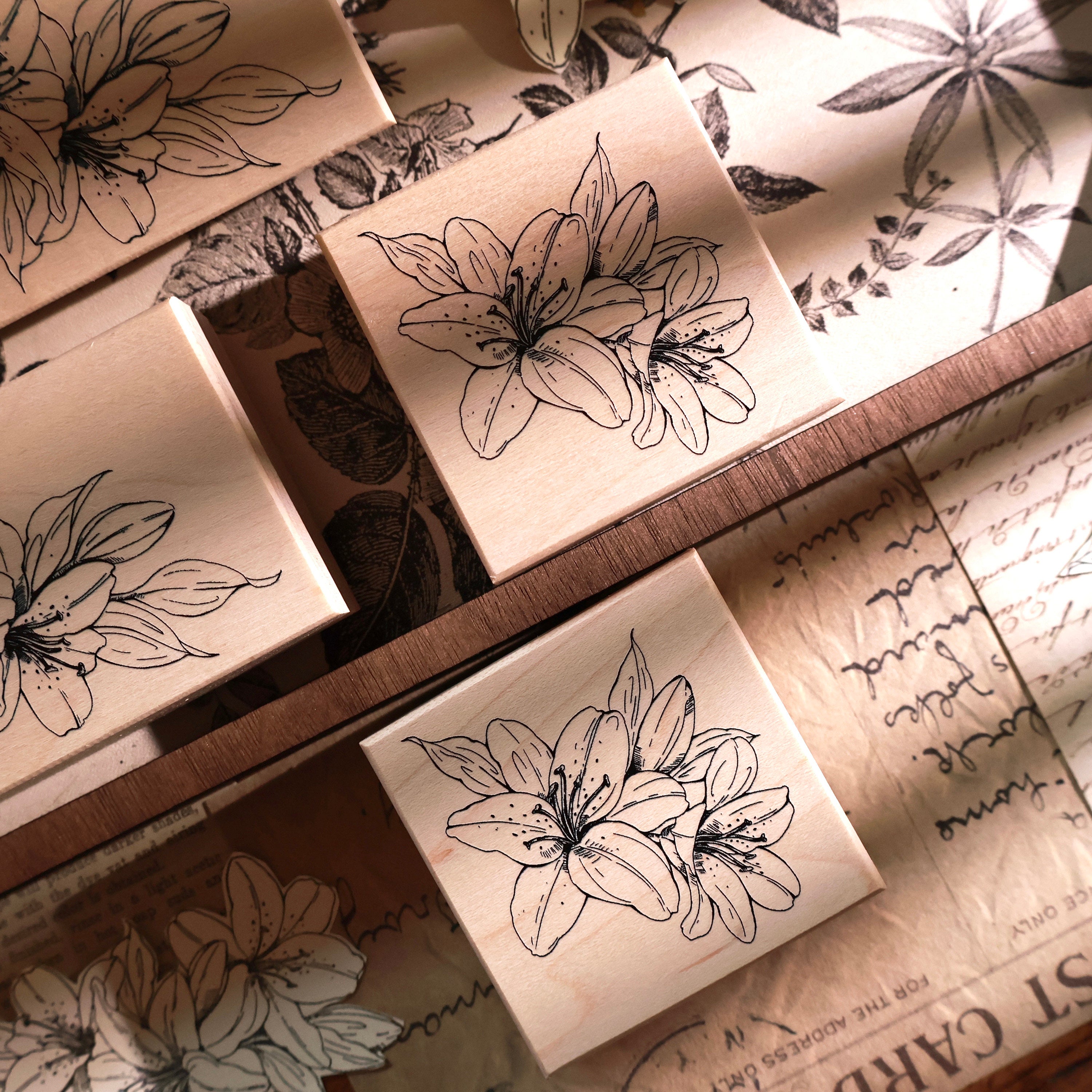 Lily Flower Wooden Stamp