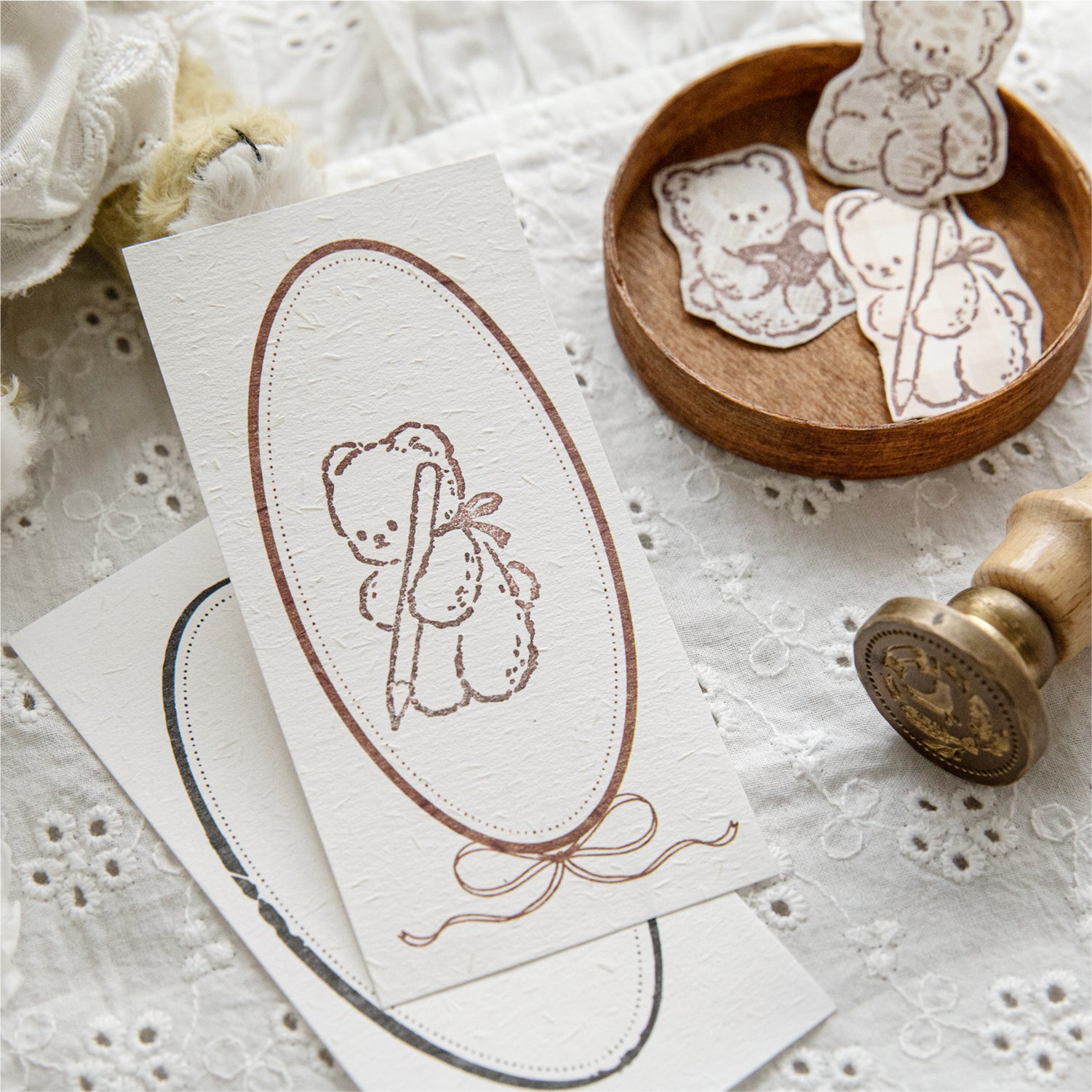 Bear's Time Book Wooden Stamp