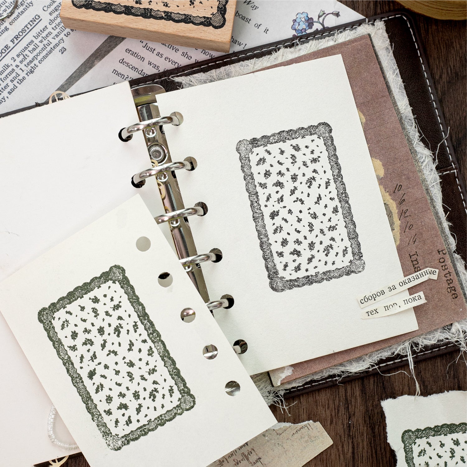 Dusk Dreaming of Lace Wooden Stamp for Journaling and Scrapbooking