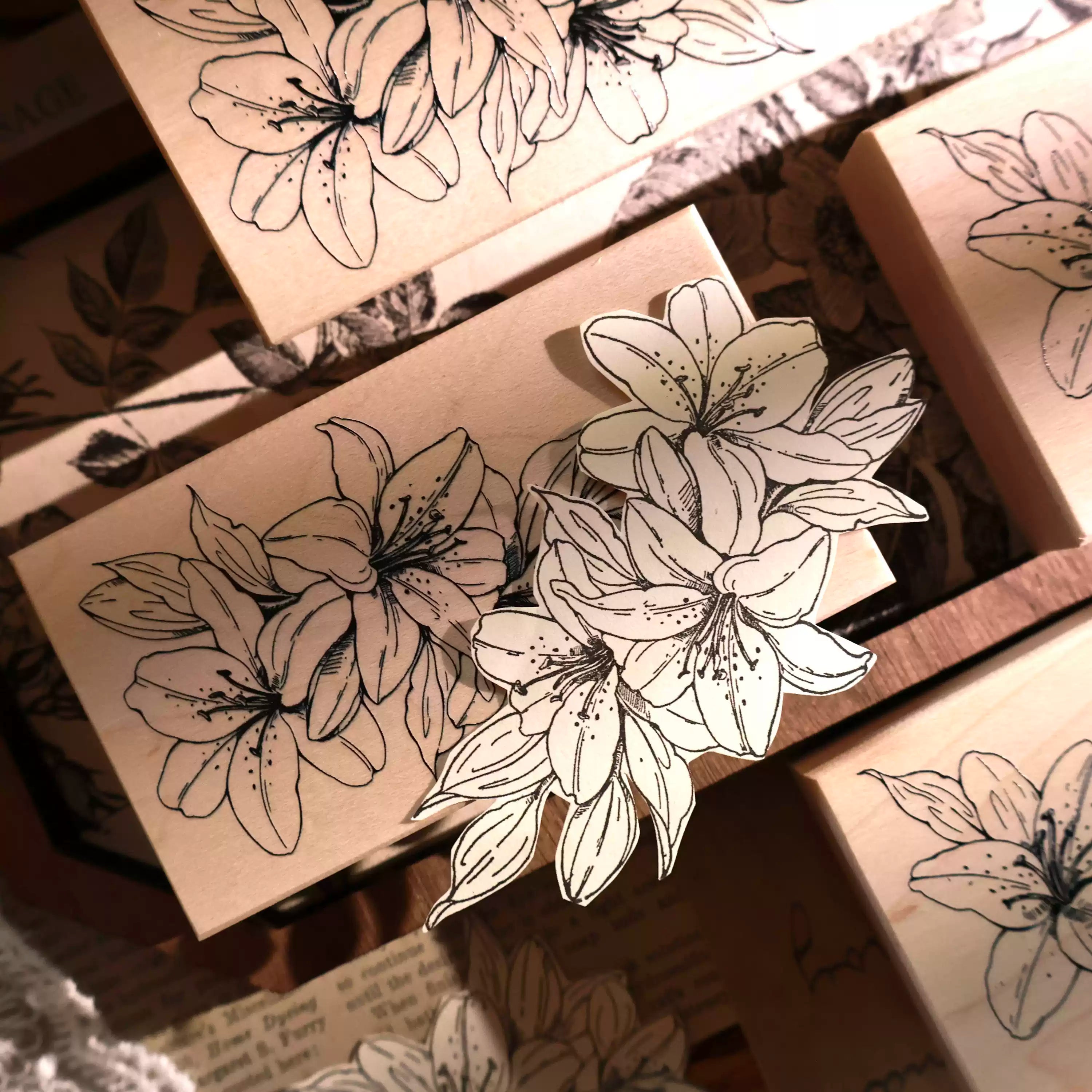 Lily Flower Wooden Stamp