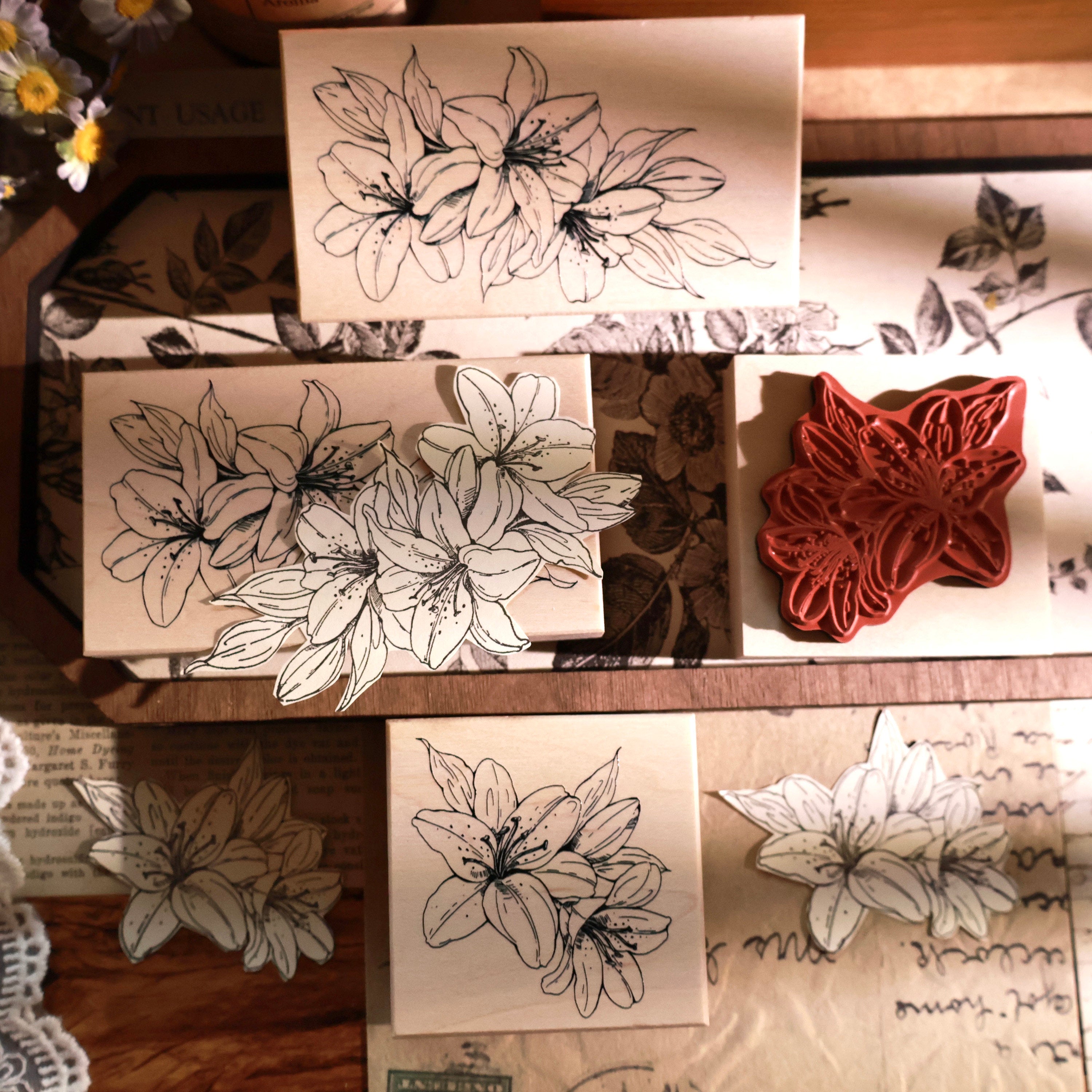 Lily Flower Wooden Stamp