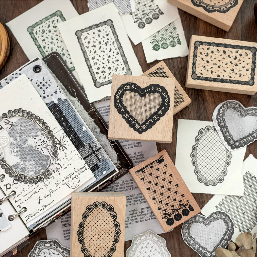 Dusk Dreaming of Lace Wooden Stamp for Journaling and Scrapbooking