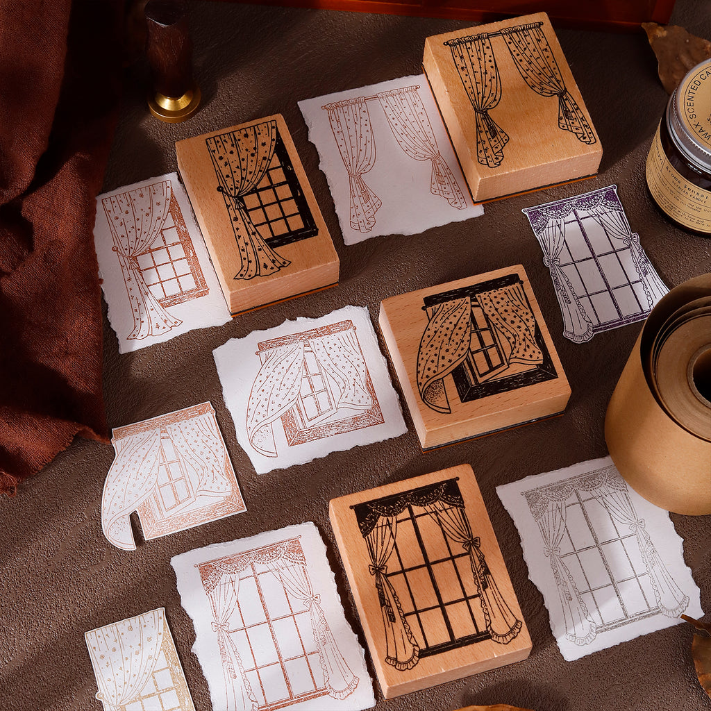 Windowsill Wooden Stamp For Journaling and Scrapbooking