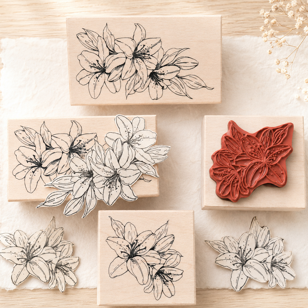 Lily Flower Wooden Stamp