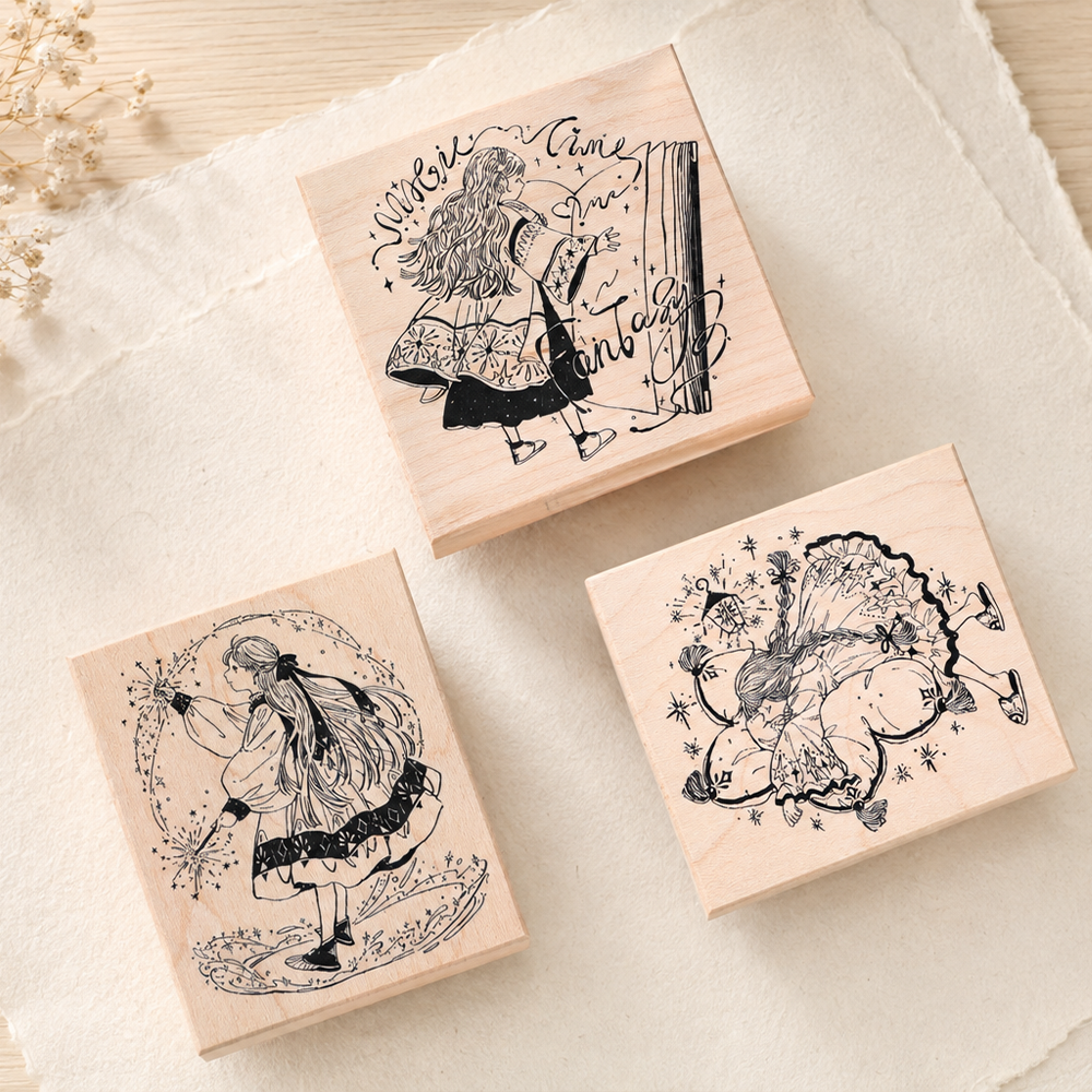 Magic Girl Wooden Stamp