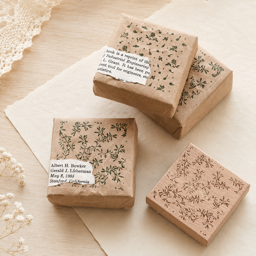 Vintage Floral Pattern Wooden Stamp