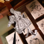 Flowers and Girl Wooden Stamp