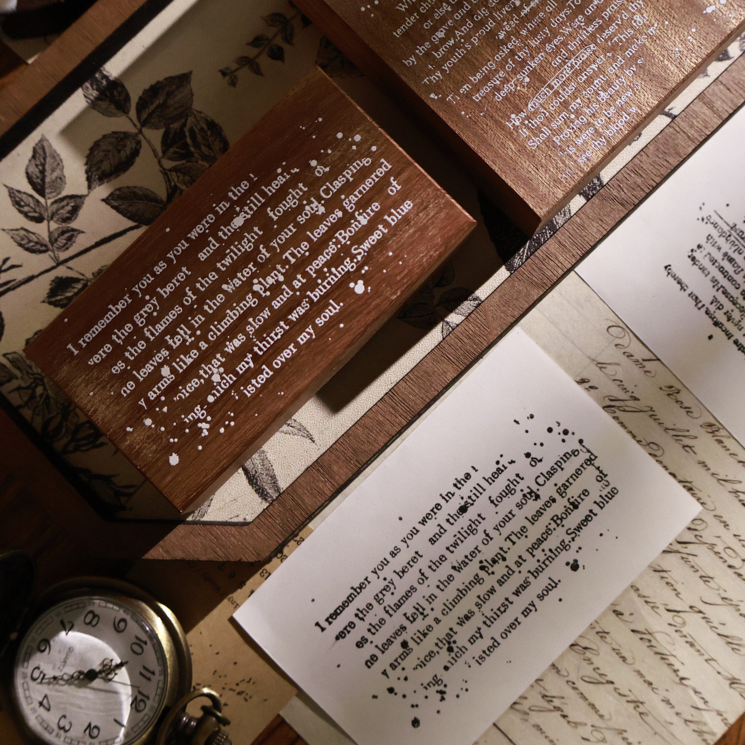English Background Wooden Stamp