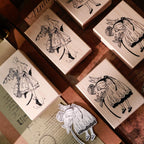 Flowers and Girl Wooden Stamp